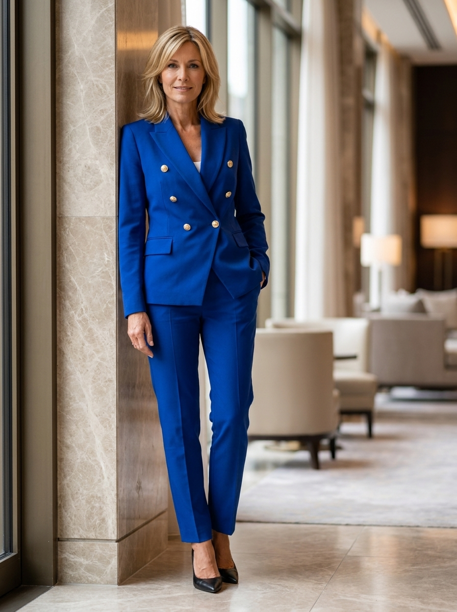 Outfit Set Woven Double-Breasted Tailored