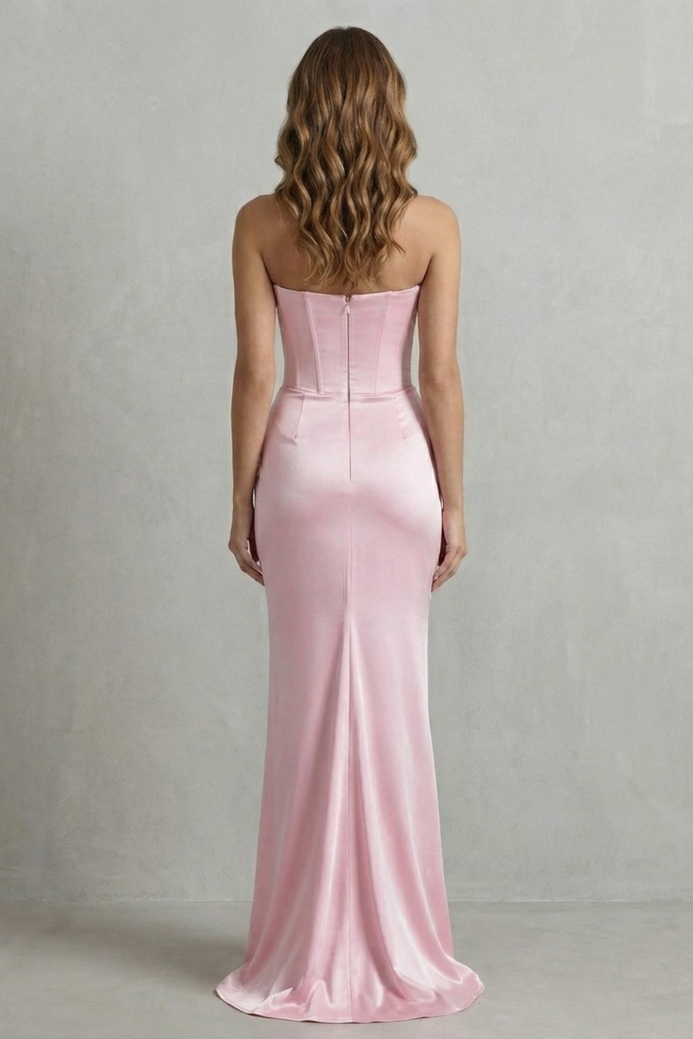 Maxi Dress Satin Strapless Corset Draped — view 4