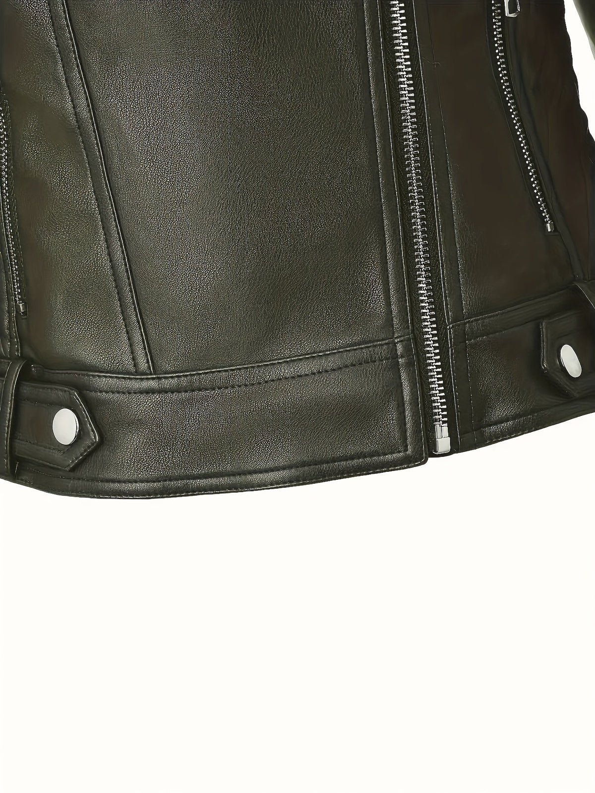 Biker Jacket Faux Leather Asymmetric Zip — view 6