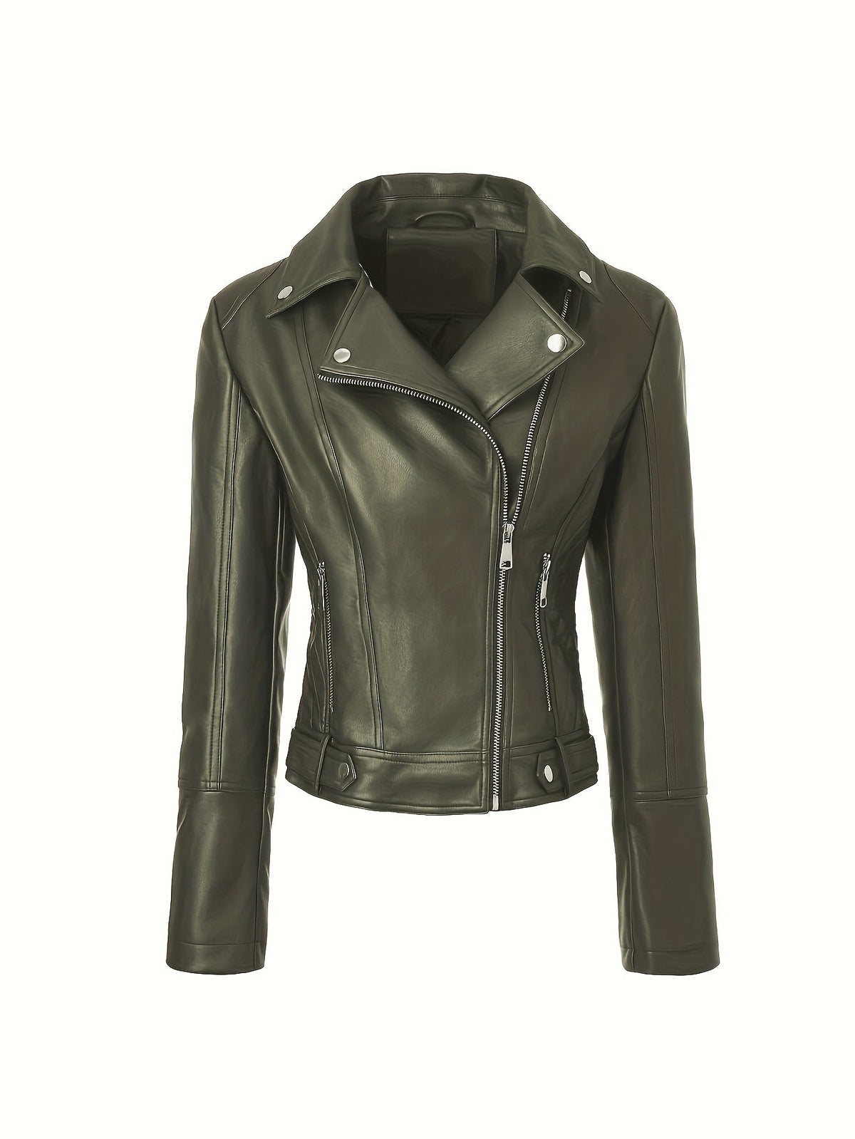 Biker Jacket Faux Leather Asymmetric Zip — view 2