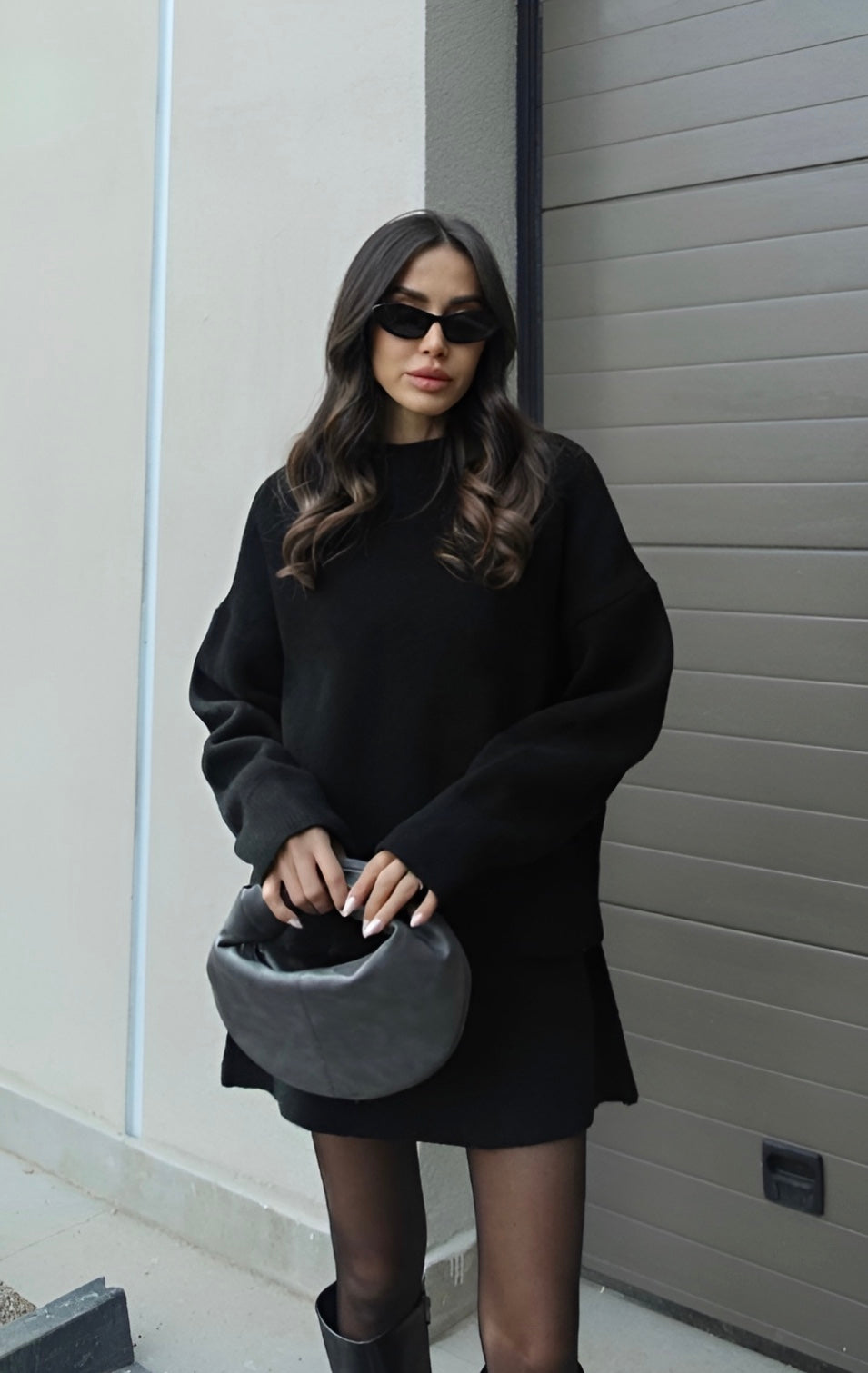 Knit Two-Piece Set Sweater Mini Skirt — view 4