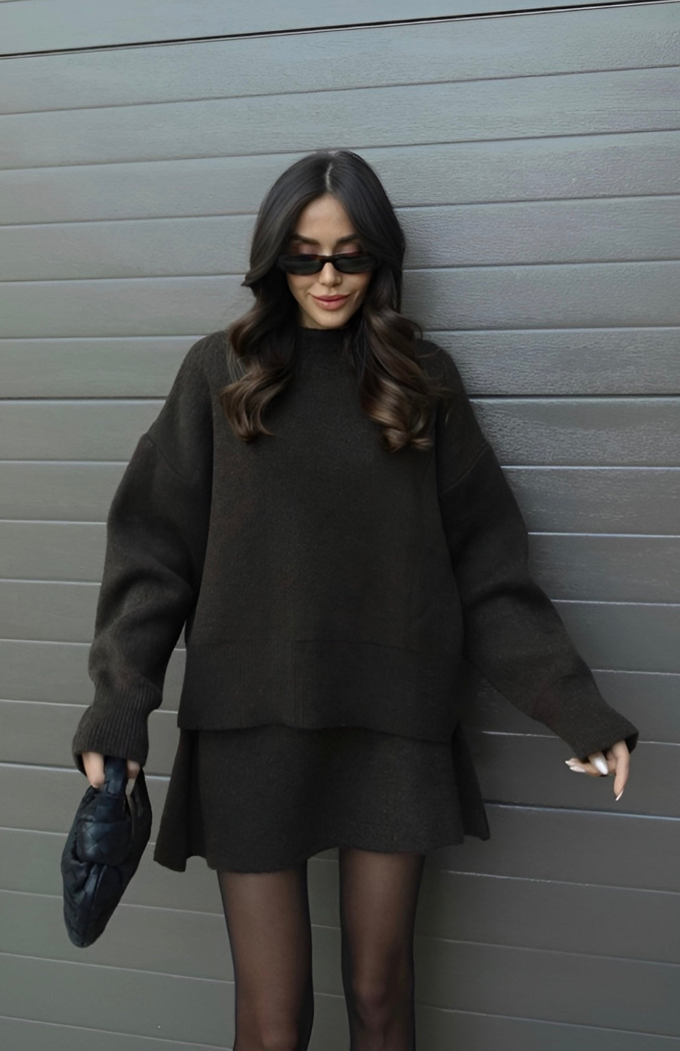 Knit Two-Piece Set Sweater Mini Skirt — view 5