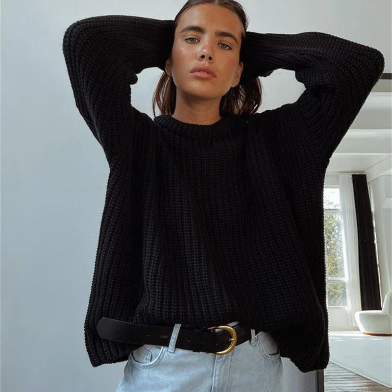 Chunky Knit Sweater Round Neck Oversized — view 4