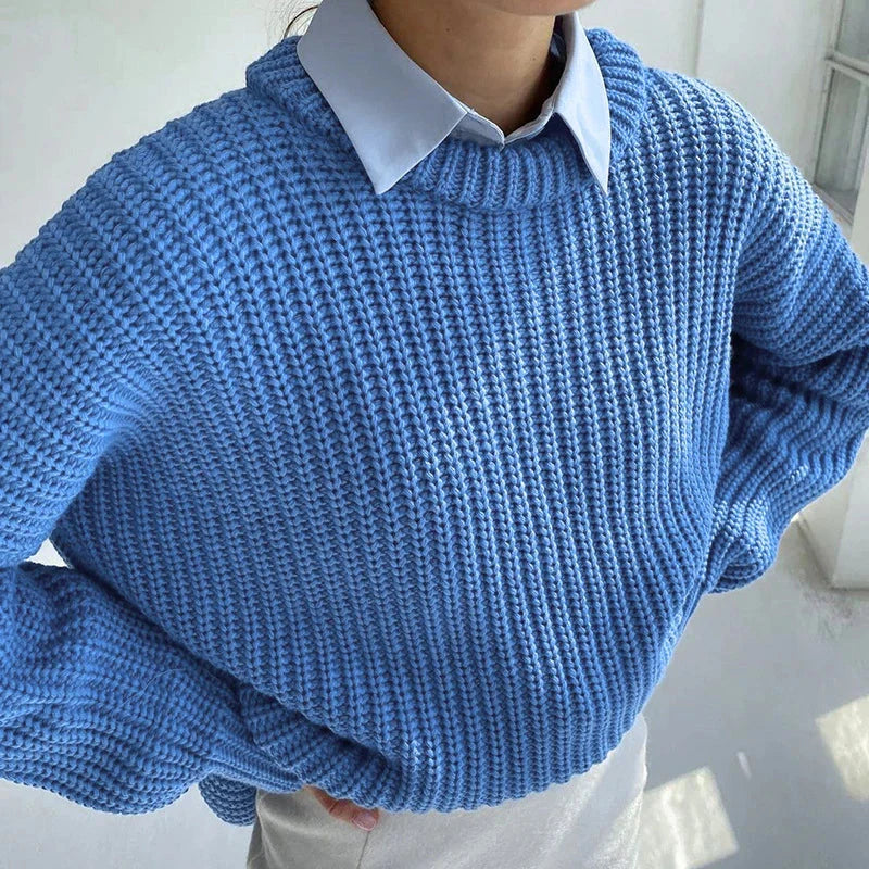Chunky Knit Sweater Round Neck Oversized — view 6