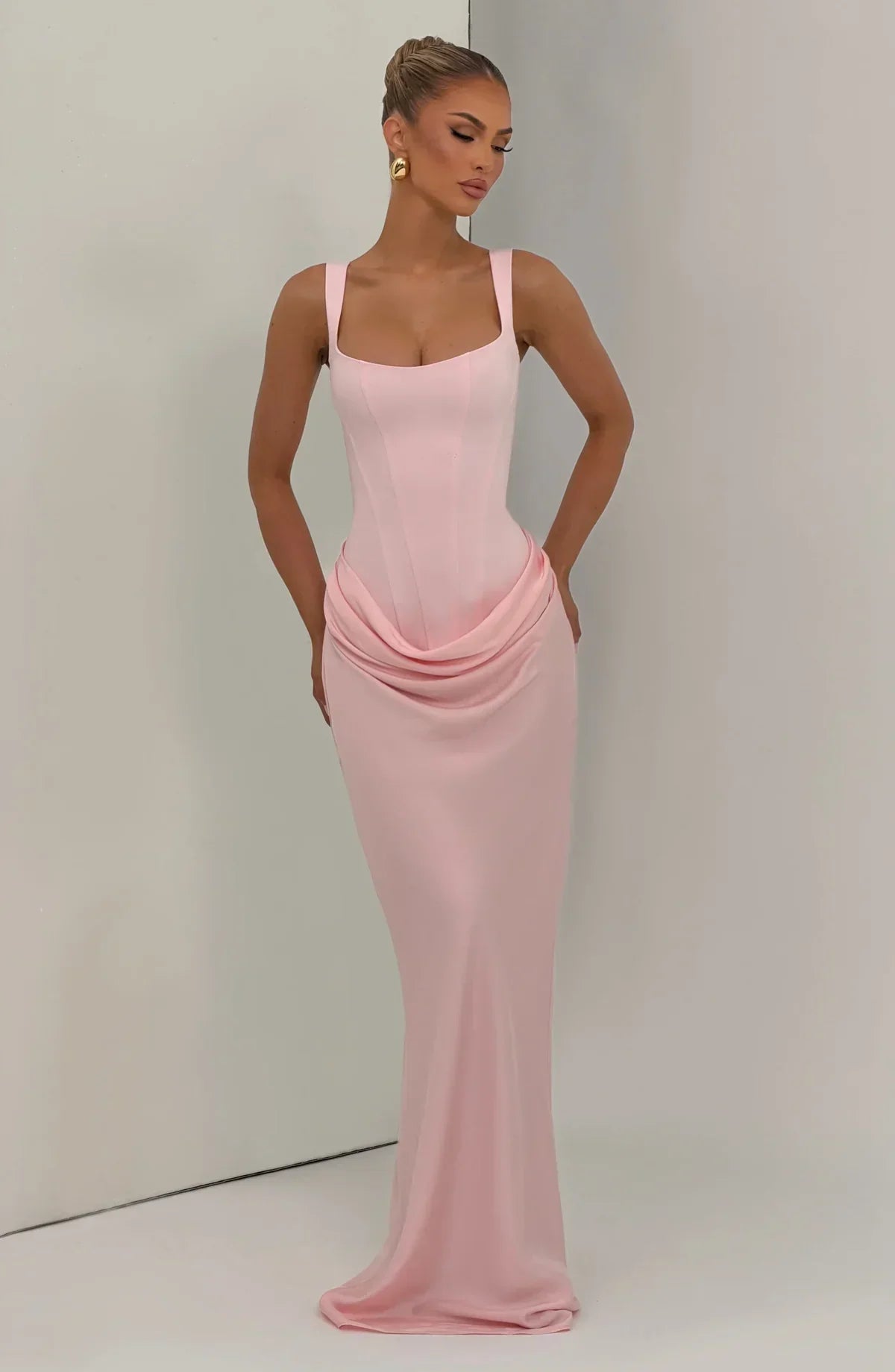 Maxi Dress Satin Corset Draped — view 22