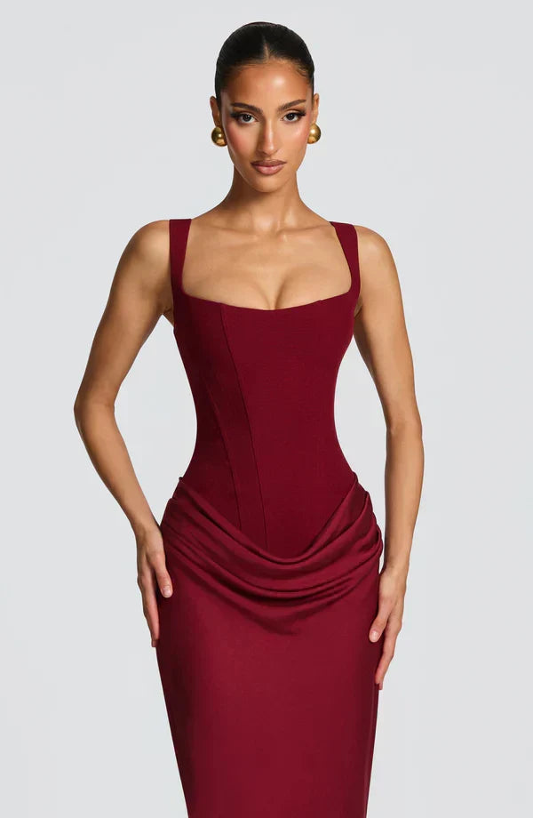 Maxi Dress Satin Corset Draped — view 9