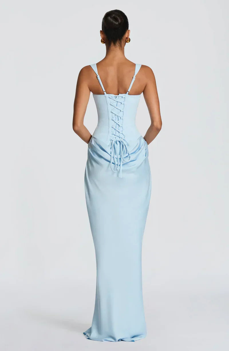 Maxi Dress Satin Corset Draped — view 5