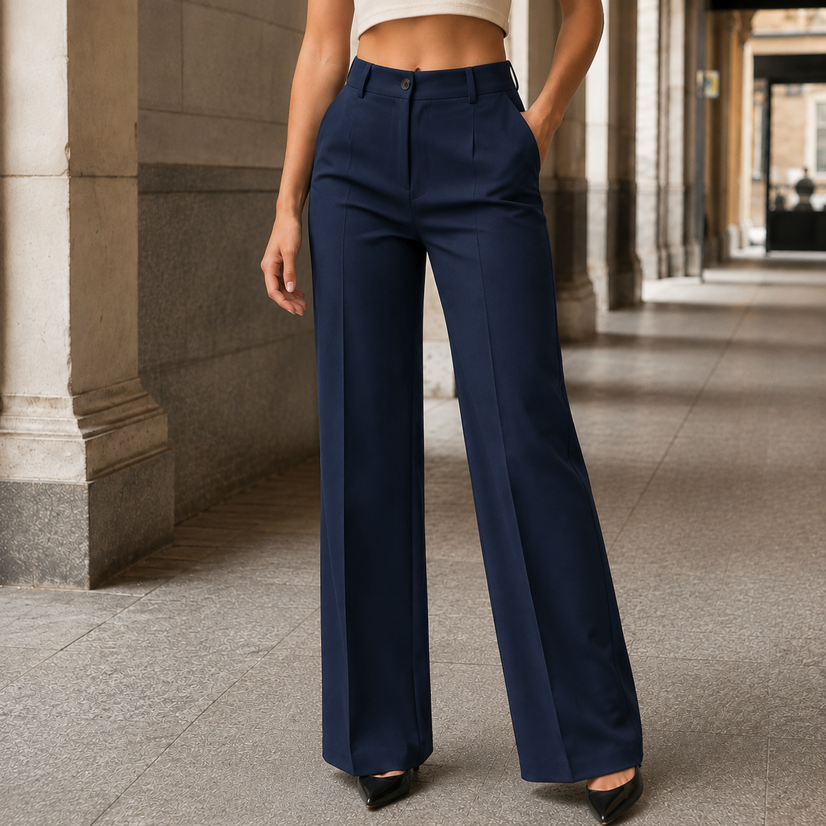 Wide-Leg Trousers Tailored High-Waisted — view 7