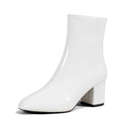 Ankle Boots Faux Leather Block Heel — view 7