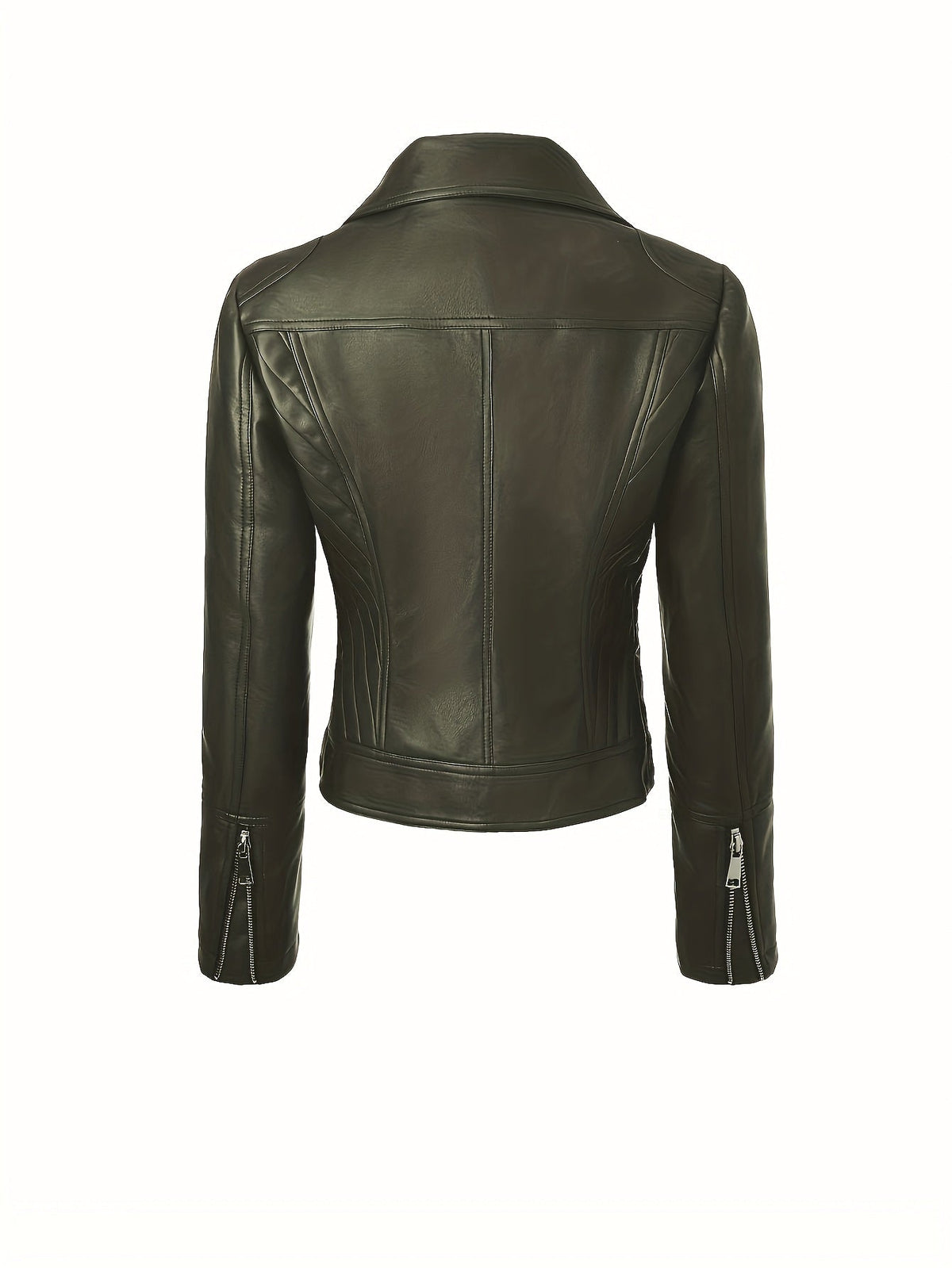 Biker Jacket Faux Leather Asymmetric Zip — view 3