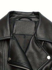Biker Jacket Faux Leather Asymmetric Zip — view 4