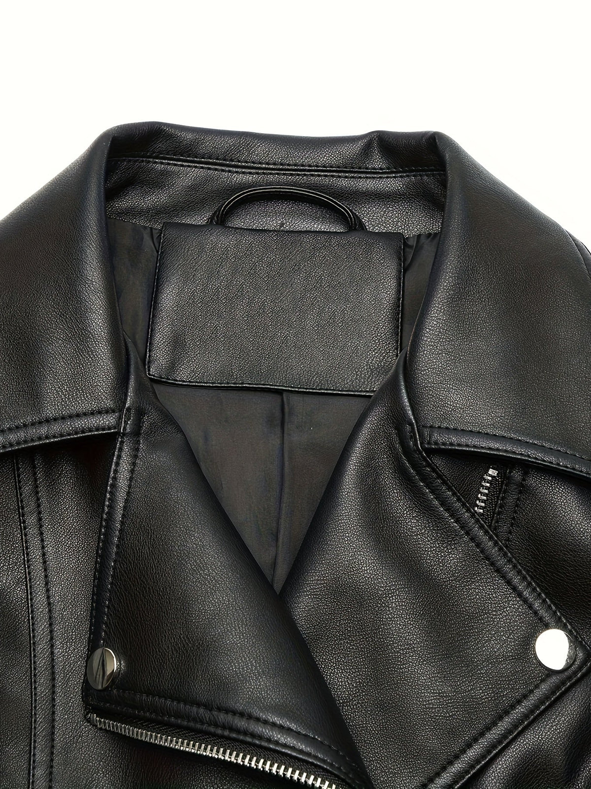Biker Jacket Faux Leather Asymmetric Zip — view 4
