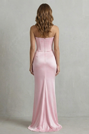 Maxi Dress Satin Strapless Corset Draped — view 4