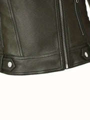 Biker Jacket Faux Leather Asymmetric Zip — view 6