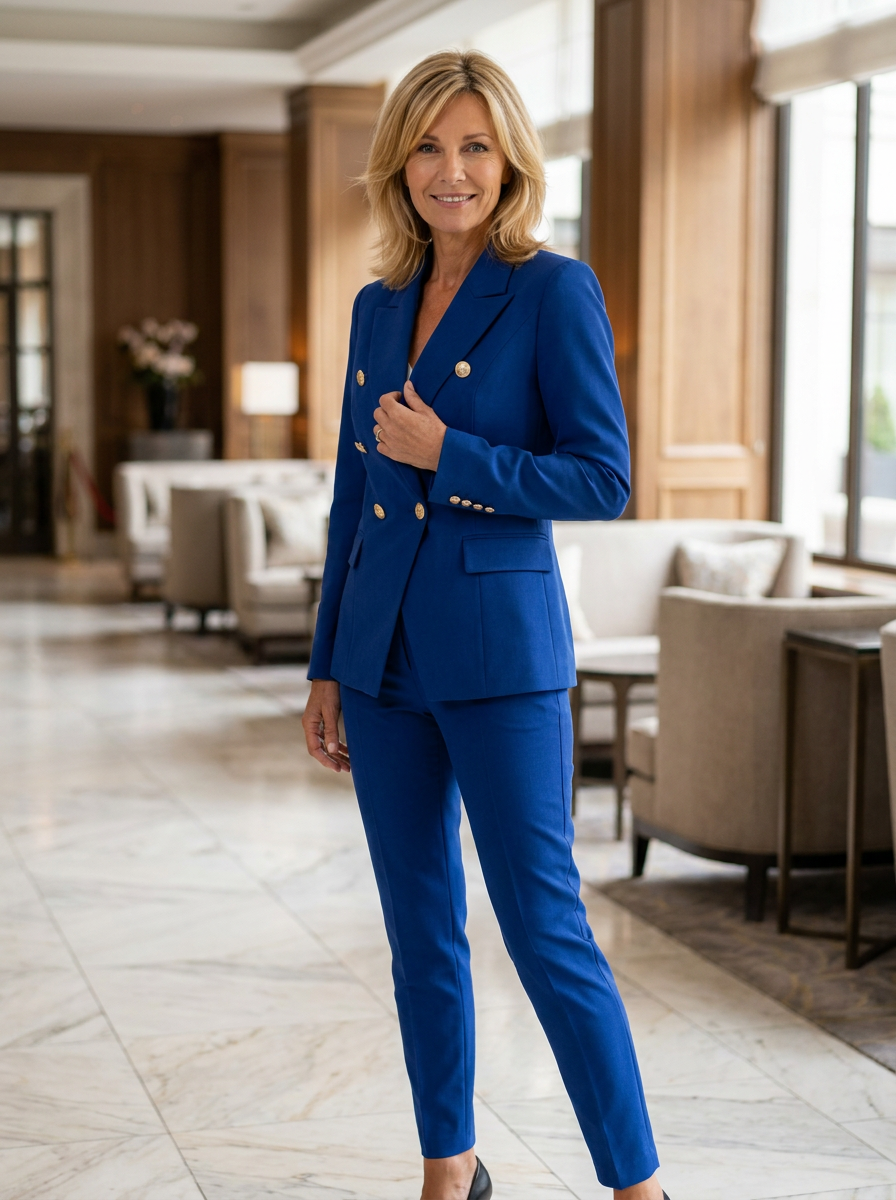 Outfit Set Woven Double-Breasted Tailored