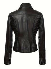 Biker Jacket Faux Leather Asymmetric Zip — view 3