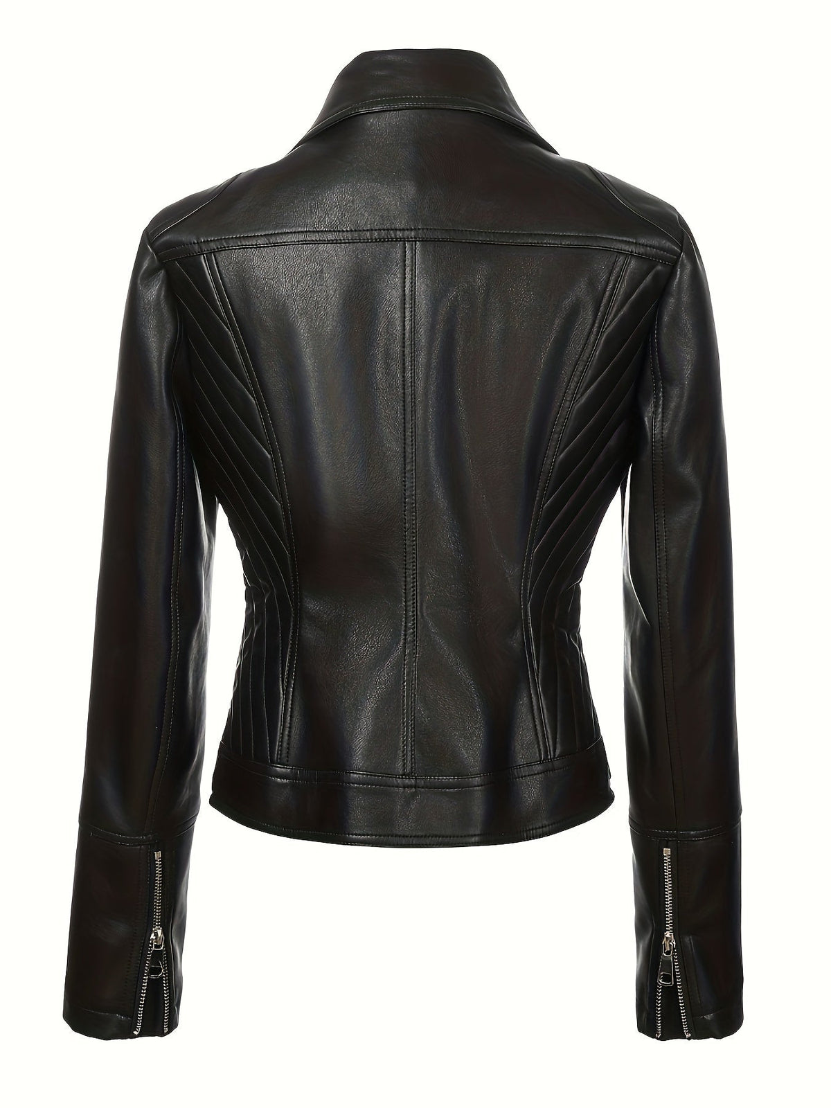 Biker Jacket Faux Leather Asymmetric Zip — view 3