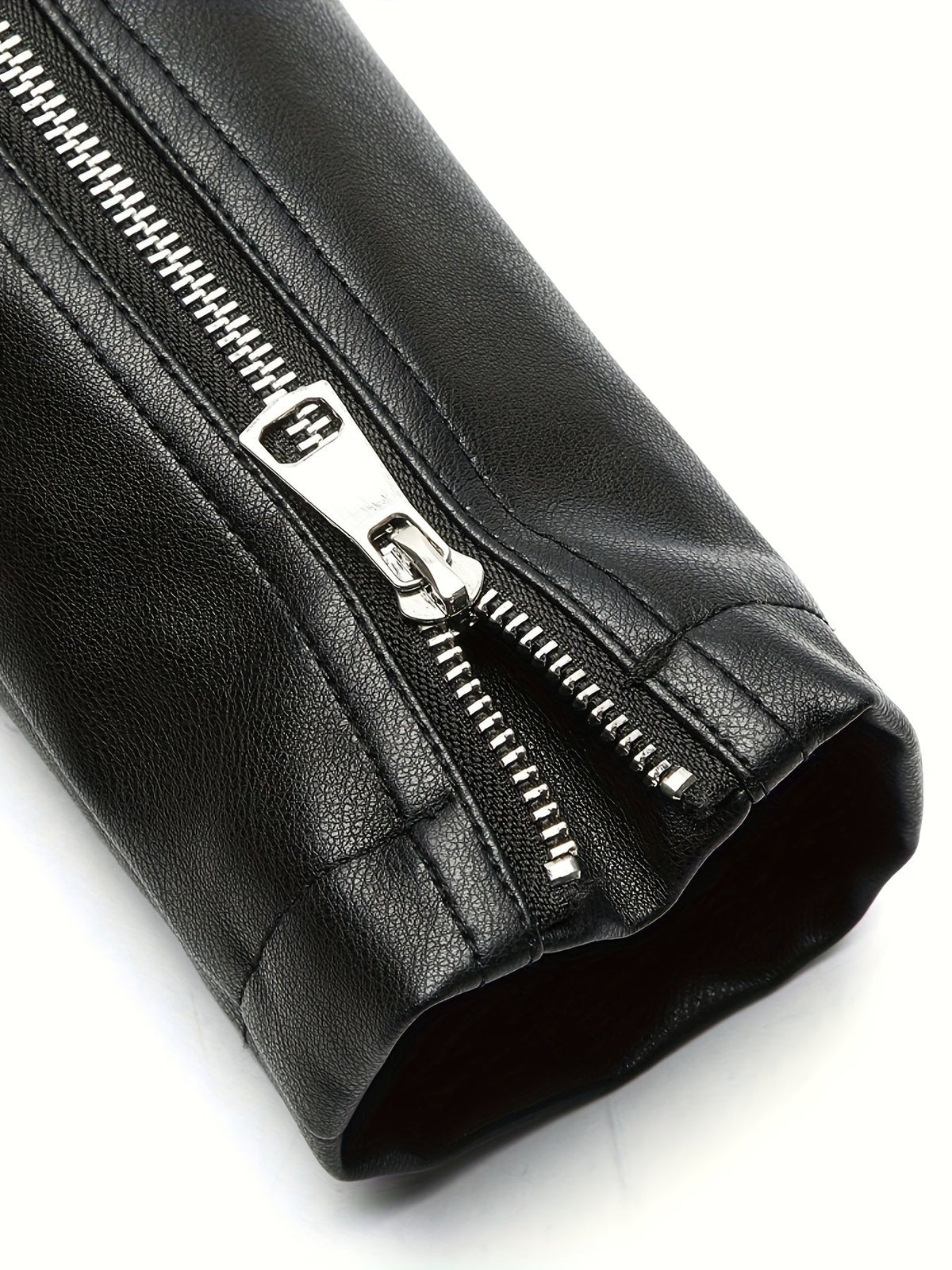 Biker Jacket Faux Leather Asymmetric Zip — view 9