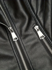 Biker Jacket Faux Leather Asymmetric Zip — view 6