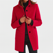 Wool Coat Stand Collar Belted — view 6
