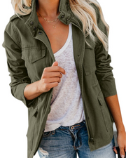 Utility Jacket Cotton Snap Pockets