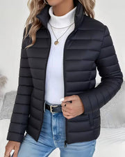 Puffer Jacket Lightweight Stand Collar Zip — view 2