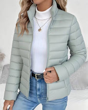 Puffer Jacket Lightweight Stand Collar Zip