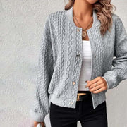 Cardigan Cable Knit Cropped Button-Front — view 2