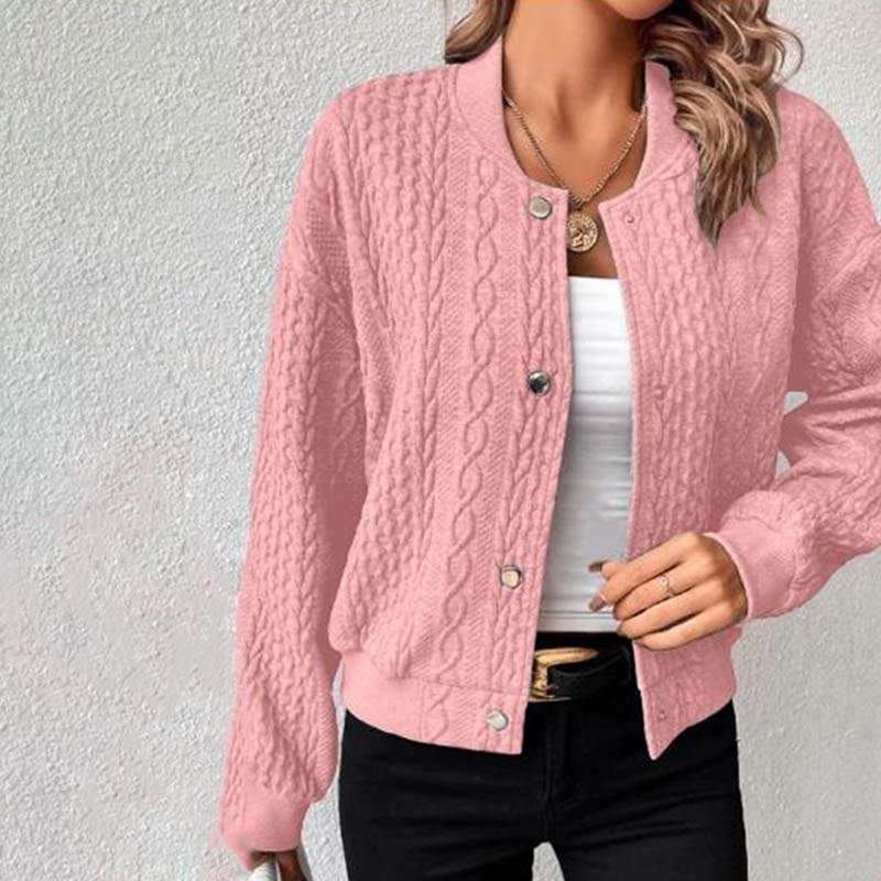 Cardigan Cable Knit Cropped Button-Front