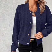 Cardigan Cable Knit Cropped Button-Front — view 3