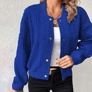 Cardigan Cable Knit Cropped Button-Front — view 4