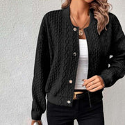 Cardigan Cable Knit Cropped Button-Front — view 5