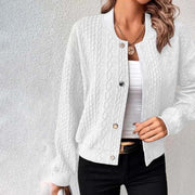 Cardigan Cable Knit Cropped Button-Front — view 6