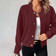 Cardigan Cable Knit Cropped Button-Front — view 7