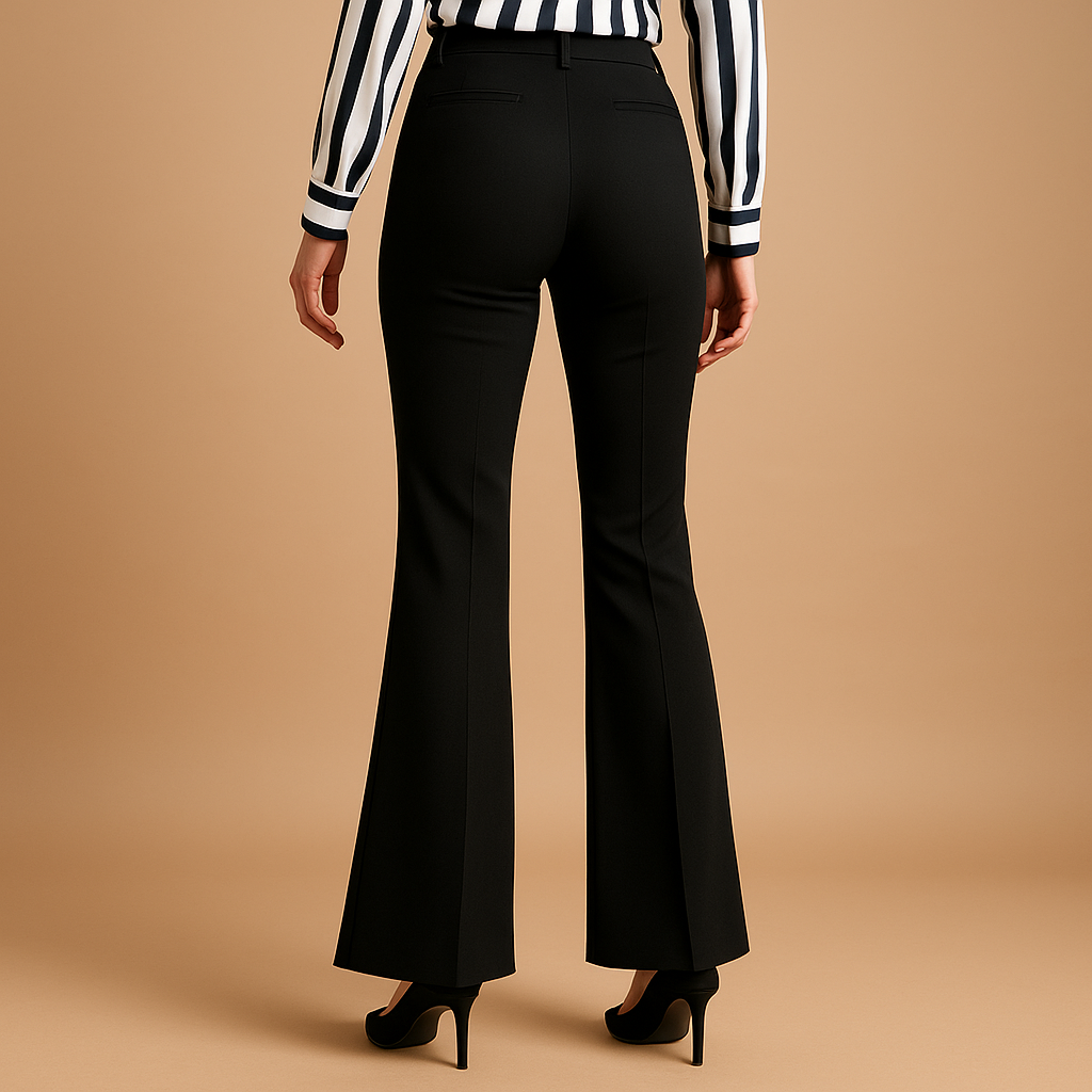 Flared Trousers Cotton Blend High-Waist — view 4