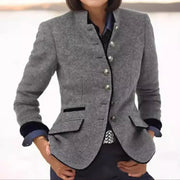 Wool Blazer Contrast Trim — view 2