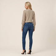 Long Sleeve Top Textured Knit Lace Sleeves — view 3