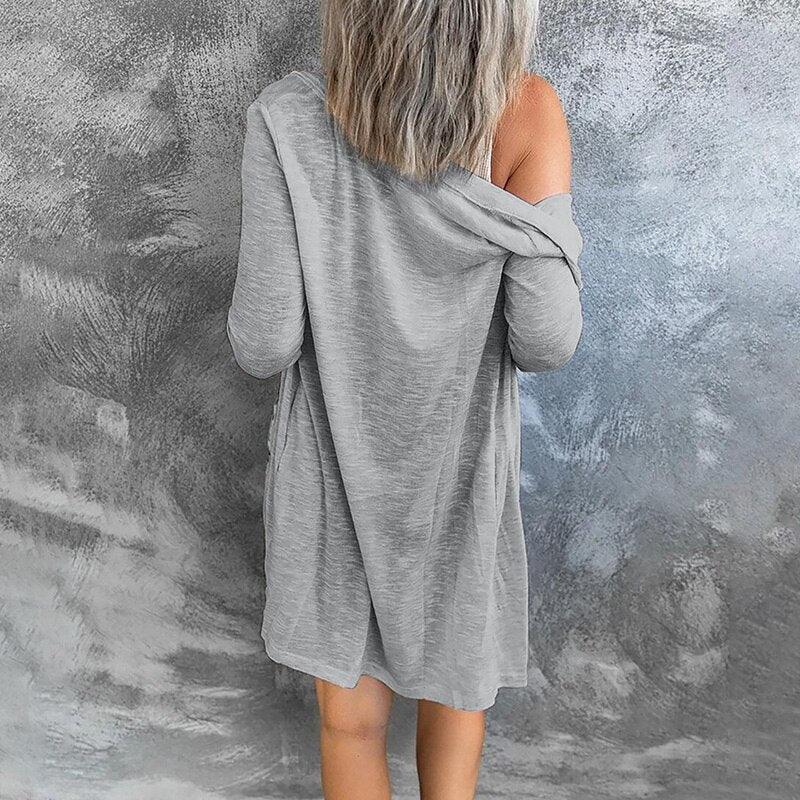Open Front Cardigan Lightweight Snap Button — view 4