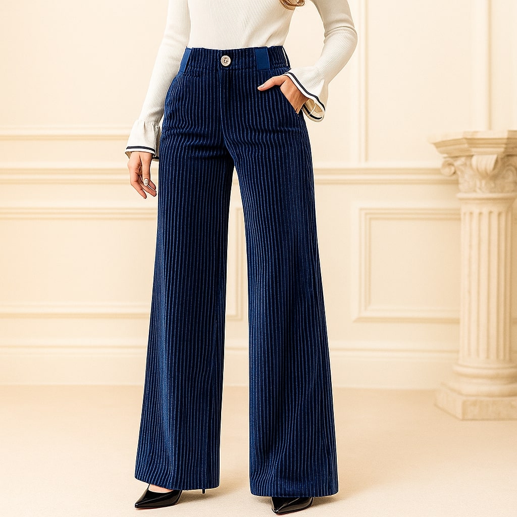 Wide-Leg Trousers Corduroy High-Waisted