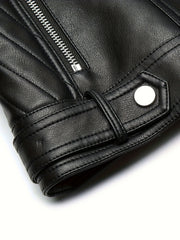 Biker Jacket Faux Leather Asymmetric Zip — view 8