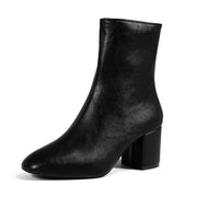 Ankle Boots Faux Leather Block Heel — view 5