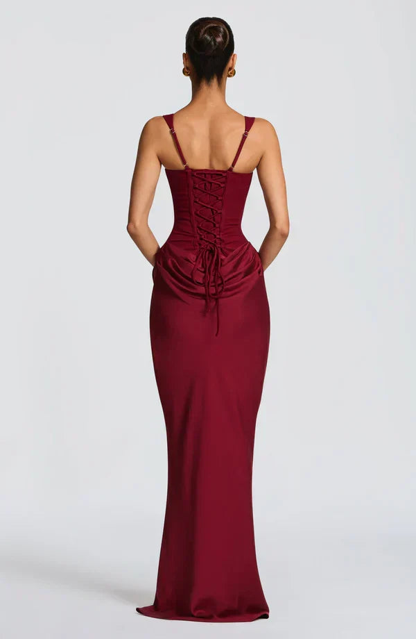 Maxi Dress Satin Corset Draped — view 8