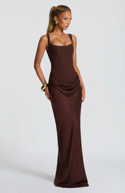 Maxi Dress Satin Corset Draped — view 4