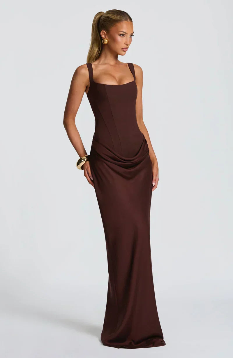 Maxi Dress Satin Corset Draped — view 4