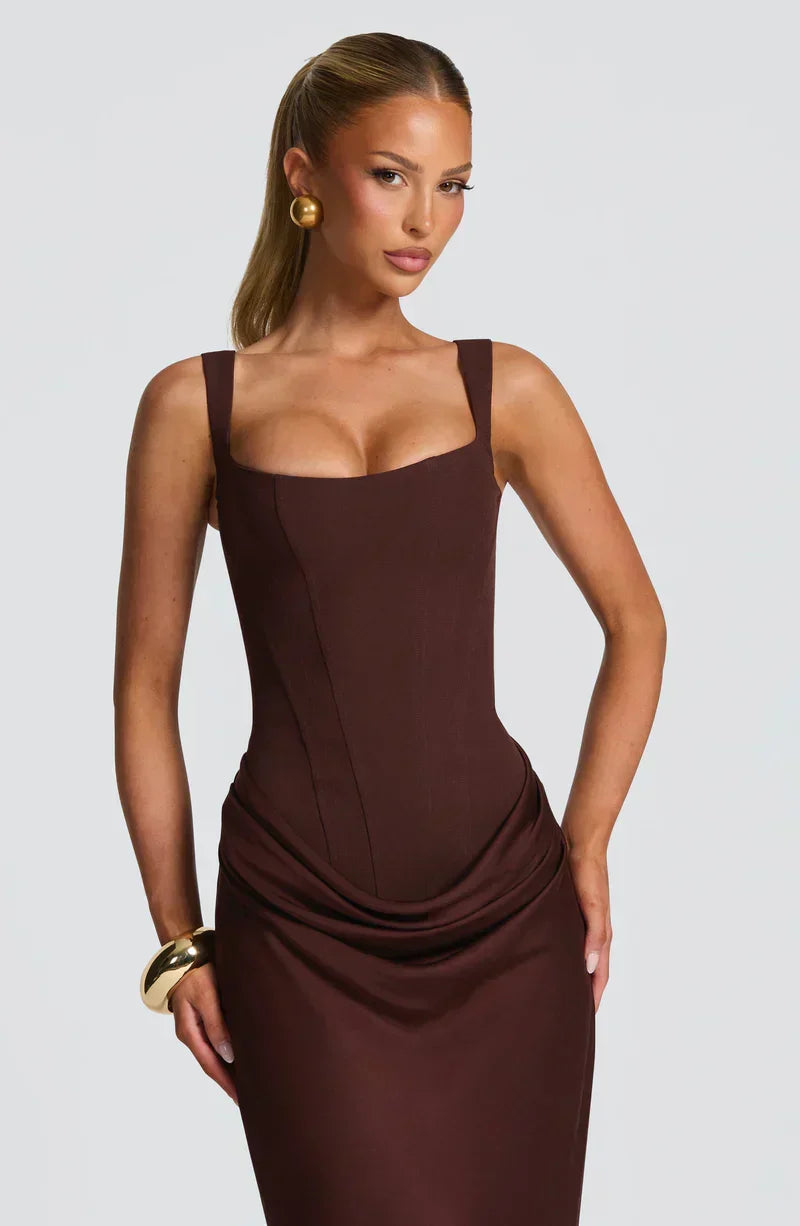 Maxi Dress Satin Corset Draped — view 3