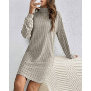 Mini Sweater Dress Ribbed Knit Turtleneck — view 5