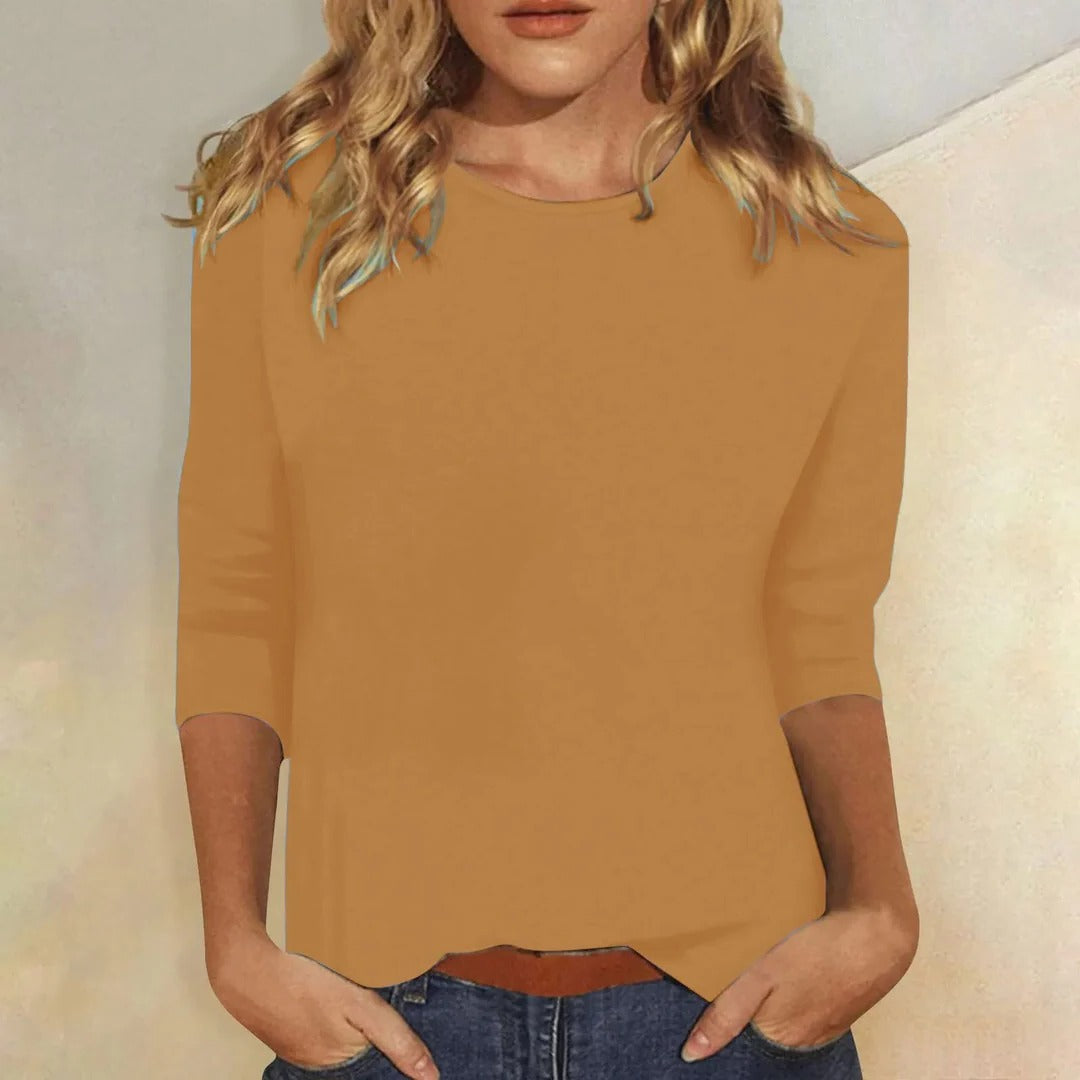 Crew Neck Top Three-Quarter Sleeve — view 9