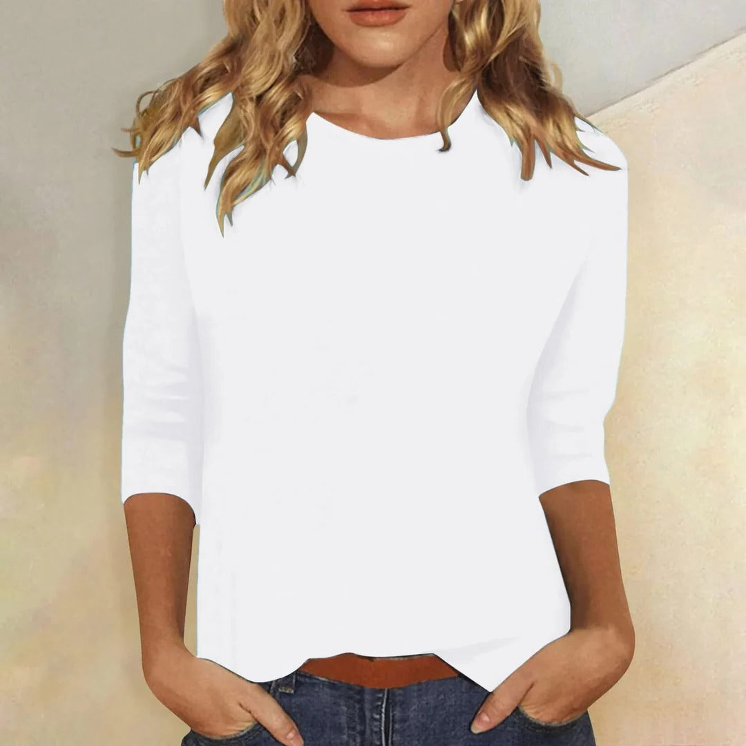 Crew Neck Top Three-Quarter Sleeve — view 2