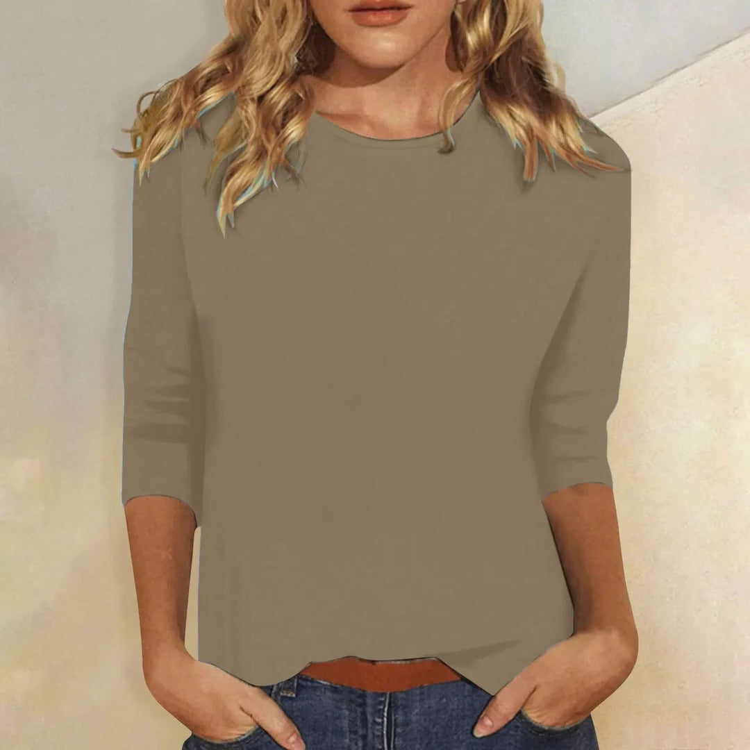 Crew Neck Top Three-Quarter Sleeve — view 7
