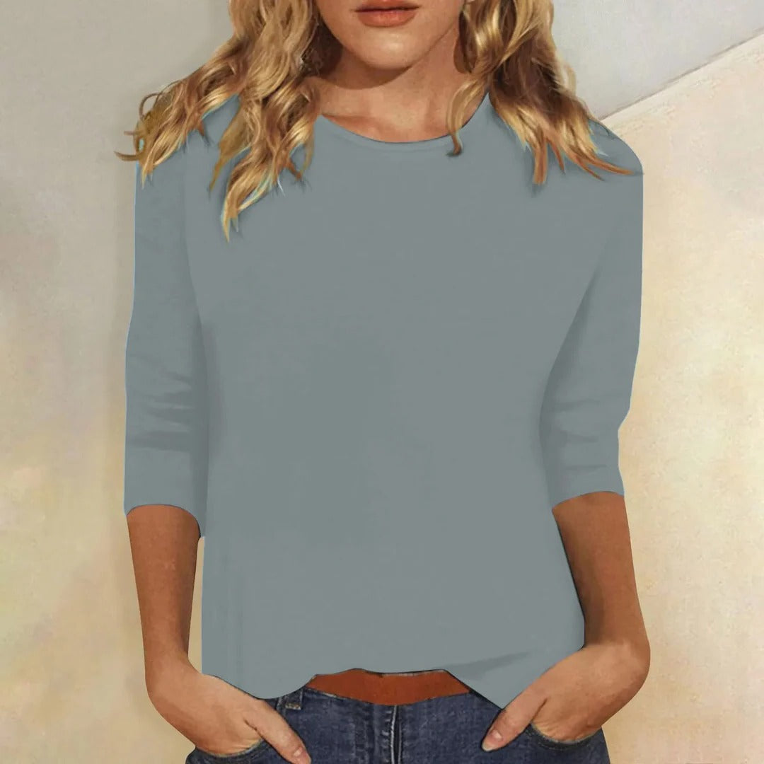 Crew Neck Top Three-Quarter Sleeve — view 4
